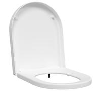 vidaXL Oval white polypropylene toilet seat, 48 x 36.5 x 4.5 cm, antibacterial and durable. It is easy to clean, has a quick release system, 360° rotating hinges and