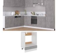 vidaXL Oven Cabinet Concrete Grey 60x46x81.5 cm Engineered Wood UK