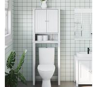 vidaXL Over-the-Toilet Storage BERG White 60x27x164.5 cm Solid Wood
