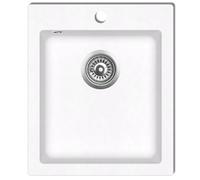 vidaXL Overmount Kitchen Sink Single Basin Granite Cream White Plumbing Kit