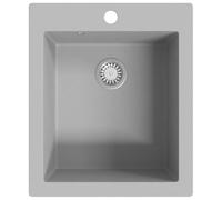 vidaXL Overmount Kitchen Sink Single Basin Granite Grey