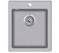 vidaXL Overmount Kitchen Sink Single Basin Granite Grey Plumbing Fixture Kit