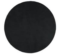 vidaXL OVIEDO Short Pile Area Rug - Modern Round Polyester Floor Carpet, Teddy Look, Black Ø 160 cm, Compatible with Underfloor Heating