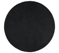 vidaXL OVIEDO Short Pile Rug - Black Round Polyester Area Rug for Living Room, Bedroom, Office - Soft & Foldable - Ø 120 cm - OEKO-TEX Certified