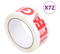 vidaXL Packaging Tape 72 pcs FRAGILE Printed White 48 mm x 66 m