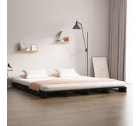 vidaXL Pallet Bed Bedstead Bed Frame Black 120x190 cm Small Double Wood Pine