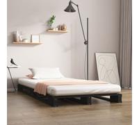 vidaXL Pallet Bed without Mattress Black Small Single Solid Wood
