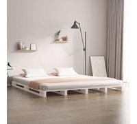 Vidaxl Pallet Bed Without Mattress White 200X200 Cm Solid Wood