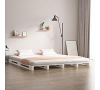 vidaXL Pallet Bed without Mattress White Super King Size Solid Wood