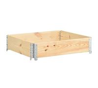 vidaXL Pallet Collar 100x100 cm, Solid Pine Wood, Durable with Hinged Galvanised Metal Corners, Stackable, Foldable, Ideal for Storage, Transportation & Garden Landscaping