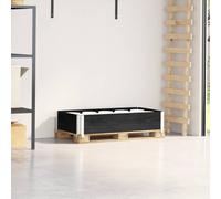 vidaXL Pallet Collar Black 100x50 cm Solid Wood Pine