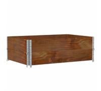 vidaXL Pallet Collars 2 pcs, Raised Bed for Vegetables Flowers, Planter Box for Indoor Outdoor Garden Balcony, Pallet Box, Brown Solid Wood Pine