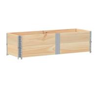 Pallet Collar Solid Pine Wood Black 150x50cm Stackable Foldable 20mm Galvanised