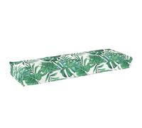 vidaXL Pallet Cushion Bench Pad - Leaf Design, Waterproof, Stain Resistant, 120x40x8 cm, Green Polyester for Indoor Living Room Seating