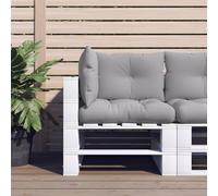 vidaXL Pallet Cushions 3 pcs - Grey Outdoor/Indoor Polyester Fabric with Soft Hollow Fibre Filling, Water-Resistant - Perfect for Patio, Garden, Living Room, Family Sofa - 61.5x60x10 cm Seat, 6...