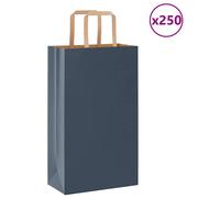 vidaXL Paper Bags 250 pcs with Handles Blue 21x11x36 cm