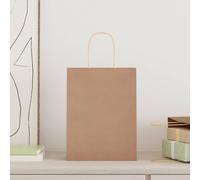 vidaXL 250pcs Kraft Paper Bags with Handles Brown 22x11x28cm, Paper Bag, Paper Gift Bag, Kraft Paper Gift Bag, Kraft Paper Bag