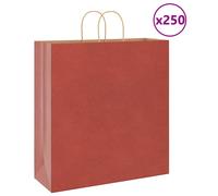 vidaXL Paper Bags 250 pcs with Handles Red 45x17x48 cm