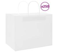 vidaXL Paper Bags 250 pcs with Handles White 32x22x24 cm