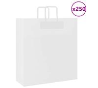vidaXL Kraft Paper Bags with Handle 45 x 17 x 48 cm Pack of 250 White