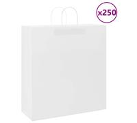 vidaXL Kraft Paper Bags, Pack of 250 with White Handles 45 x 17 x 48 cm, Paper Bag, Paper Gift Bag, Kraft Paper Gift Bag