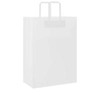 vidaXL Paper Bags 50 pcs with Handles White 32x17x44 cm