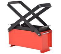 "vidaXL Paper Log Briquette Maker, Steel-made Fireplace Fuel Press Machine, Red and Black, Ideal for Waste Paper Recycling and Heating Solution"