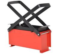vidaXL Paper Log Briquette Maker Steel 34x14x14 cm Black and Red, Red