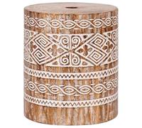vidaXL Parasol Base White Washed Ø34 x 40 cm Solid Wood, Garden and Terrace, Cylindrical Parasol Base, Durable Holder, Outdoor Umbrella Support, Wooden Shade Stand, Summer Decor