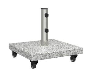 vidaXL Parasol Base 30 kg Gery Granite Square | Comes with wheels for easy moving, Built to securely hold heavier items, Textured grey granite finish adds to your decor