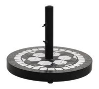 vidaXL Parasol Base Black and White Round 12 kg