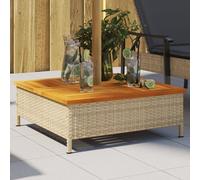 vidaXL Parasol Base Cover Umbrella Base Cover Beige Poly Rattan and Acacia