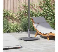 Parasol Base Square Steel Dark Grey Wood Look 45x45x31cm Outdoor Stable UVproof