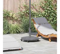 Parasol Base Dark Grey Wood Look Steel 48x48x32 cm Heavy Duty Stable For Terrace