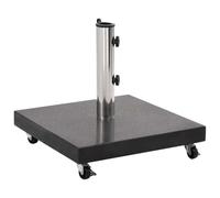 vidaXL Parasol Base Granite Square Parasol Stand with Stainless Steel Tube for Garden Umbrella Holder Stand for Parasol Poles 30kg Black