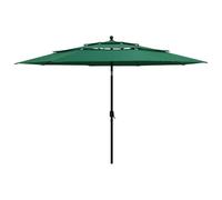 vidaXL Parasol | Green | Polyester, powder-coated aluminium | 3m | Foldable