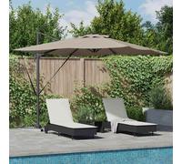 vidaXL Parasol Taupe 286 x 285 x 270 cm Aluminium