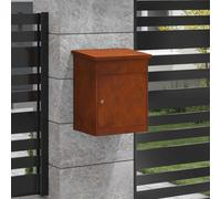vidaXL Parcel Drop Box Rusty 44 x 35 x 59 cm Weathering Steel, Garden and Terrace Mailbox, Modern Design, Weatherproof Materials, Secure Package Box, Convenient Parcel Drop Solution