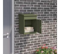 vidaXL Parcel Drop Box with Door Olive green 47.5 x 38 x 59 cm Steel