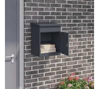 vidaXL Parcel Drop Box with Storage Anthracite 47.5 x 38 x 59 cm Steel