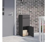 vidaXL Parcel Drop Box with Storage Black 41 x 38 x 103 cm Steel