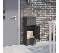 vidaXL Parcel Drop Box with Storage Black 44.5 x 29 x 110.5 cm Steel