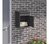 vidaXL Parcel Drop Box with Storage Black 47.5 x 38 x 59 cm Steel