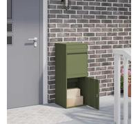 vidaXL Parcel Drop Box with Storage Olive green 41 x 38 x 103 cm Steel