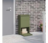 vidaXL Parcel Drop Box with Storage Olive Green 44 x 22 x 82 cm Steel