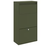 vidaXL Parcel Drop Box with Storage Olive Green 44 x 22 x 82 cm Steel | Tough against the elements, Safe storage for your parcels, Sleek matte olive green finish
