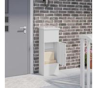 vidaXL Parcel Drop Box with Storage White 44.5 x 29 x 110.5 cm Steel