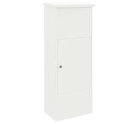 vidaXL Parcel Drop Box with Storage White 44.5 x 29 x 110.5 cm Steel, Garden and Terrace, Contemporary, Waterproof, Steel Parcel Box, Lockable Storage, Outdoor Mailbox, Secure Package, Weatherproof