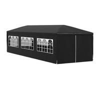 vidaXL Party Tent/Garden Marquee - 3x9m with Side Panels, Robust Steel Frame, Anthracite Colour, Weather-Resistant Polyethylene Material