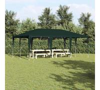 Party Tent 6x4m Green Polyethylene, Steel Frame Collapsible Garden Shelter Patio